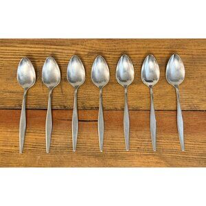 7pc Oneida WINDRIFT Stainless Teaspoons WM A Rogers Premier Burnished Flatware
